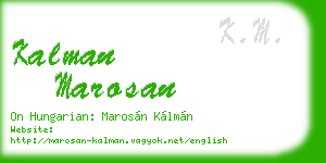 kalman marosan business card