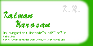 kalman marosan business card